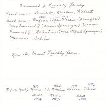 Emanuel J. Liechty and Family identification