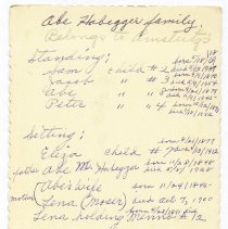 Abraham M. Habegger Family back