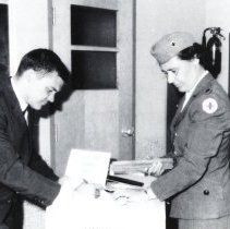 Jerry Sprunger with Red Cross Worker