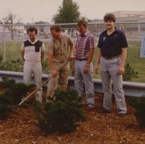 Jaycees planting shrubs