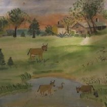 Patoral Landscape of Oxen in a Pond