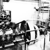 Interior of Sunland Dairy showing machinery.