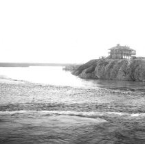 View across Colorado River of the Yuma Prison or Fort Yuma before bridge wa