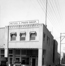 Exterior of Hetzel's Photo Shop building which was located at 126 So. 5th S
