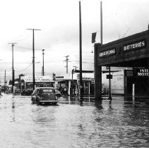 Flood of 1939 - Corner of 4th & Main St. El Centro looking south.