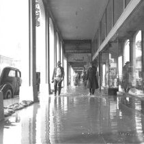Flood of 1939- Under the arcade on the 500 block of Main St. El Centro, Sou