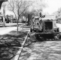 Street sweeper sweeping on Wensley Ave. in El Centro Main Street.