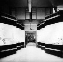 Exterior of Burn's Brownbuilt Shoe Store showing window display and front e