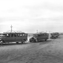 Borderland Transit Co. - Mack buses parked on Plank road.