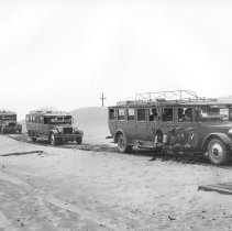 Borderland Transit Co. - Mack buses parked on Plank road.