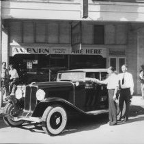 First Auburn car delivered in the Imperial Valley parked in front of the In