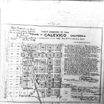 Plat map for the First Addition to the Town of Calexico.