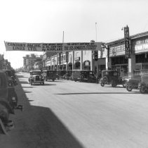 Main Street El Centro showing advertising sign for The Los Angeles Evening