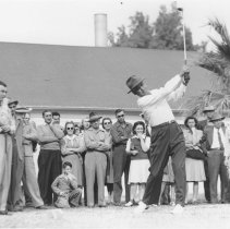 Man playing golf at  Del Rio Country Club, c. late 1930 early 1940s