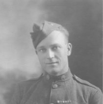 Studio portrait of Fred Williams in his WWI. uniform.