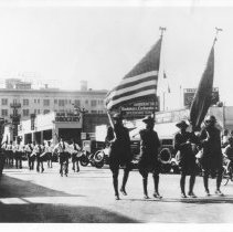 American Legion Boyce Aten Post No. 25 marching in a parade.