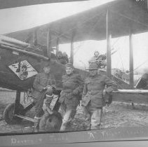 Scrapbook of photos from World War I of the 166 Aero Squadron.