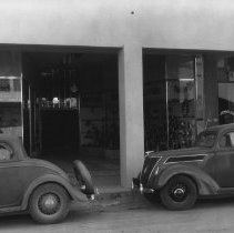 Exterior of Karl's Shoe Store.