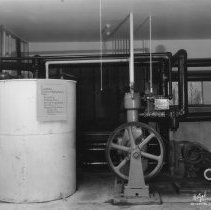 Interior of Cramer Baking Co. - compressor and tank.