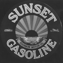 Sunset Gasoline / Rainbow Motor Oil logo.