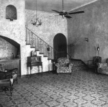 Interior of the Mayan Hotel showing the lobby.