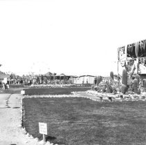 Imperial County Fairgrounds showing main walkway and cactus garden.
