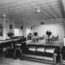 Interior of Elks Club building, El Centro, showing pool tables and lounging