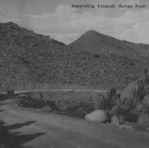 Car driving up the In-Ko-Pah / Mr. Springs grade / U.S. Highway 80