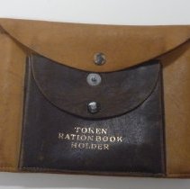 Brown leather World War Two Ration Book & Token Holde