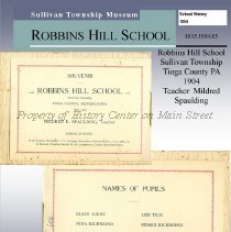 1904 School Souvenir Booklet, Robbins Hill School, Sullivan Township