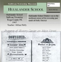 1907 School Souvenir, Hulslander School, Sullivan Township