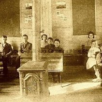 1908 School Photo, Interior Holly School, Sullivan Township