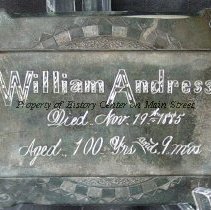 William Andress Memorial Plate