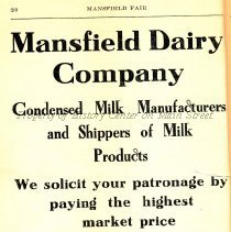 Mansfield Dairy, W. D. Rose 1912 ad