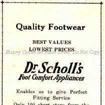 W. J. Neal Shoe Store ad from 1926 Manscript