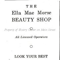 Ella Mae Morse Beatuy Shop ad from 1934 Manscript