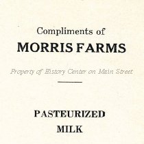 Morris Farms ad from 1934 Manscript