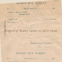 Morris Run Market, Delivery Ticket