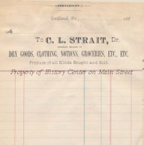 Invoice, C. L. Strait, Rutland PA