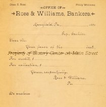 Form Letter - Ross & Williams Bank