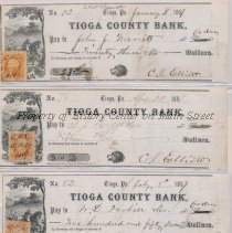 C. V. Elliott Bank Checks Nos, 52, 76, 82