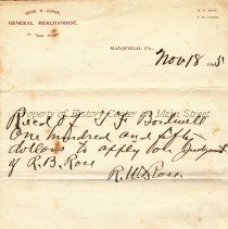 Rose & Judge Receipt of T. F. Bardwell