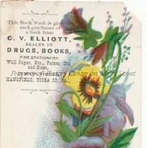 C. V Elliott Avertising Card