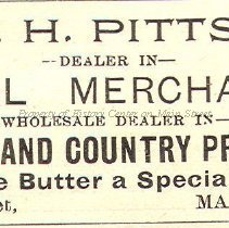 D. H. Pitts, General Merchandise 1892 ad