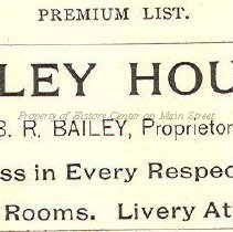 Bailey House, B. R. Bailey proprietor. 1892