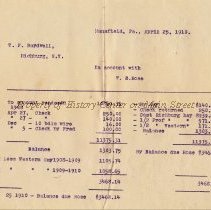 Invoice to T. Bardwell from W. D. Rose April 1910