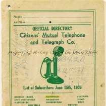 1936 Citizen's Mutual Phone Book
