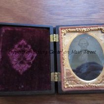 Ambrotype of Francis Marion Shaw in case with gold embossed frame