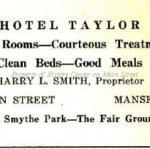 Hotel Taylor, Harry L. Smith 1922