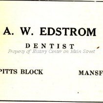 A. W. Edstrom, Dentist, Pitts Building